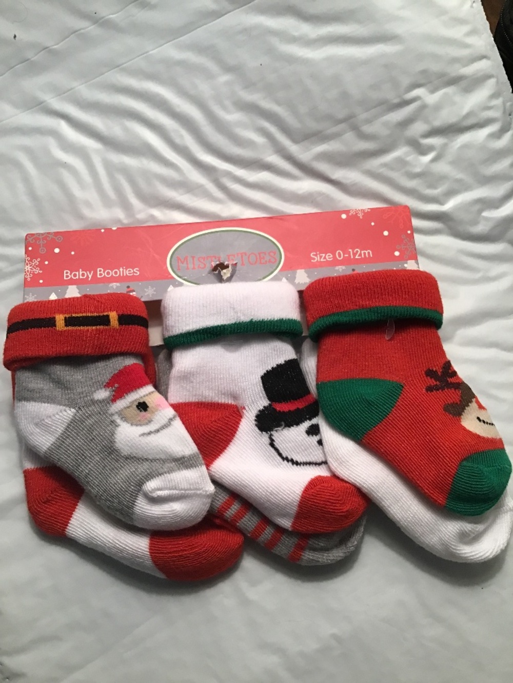 Holiday Baby Bootie Socks Size  0-12 months